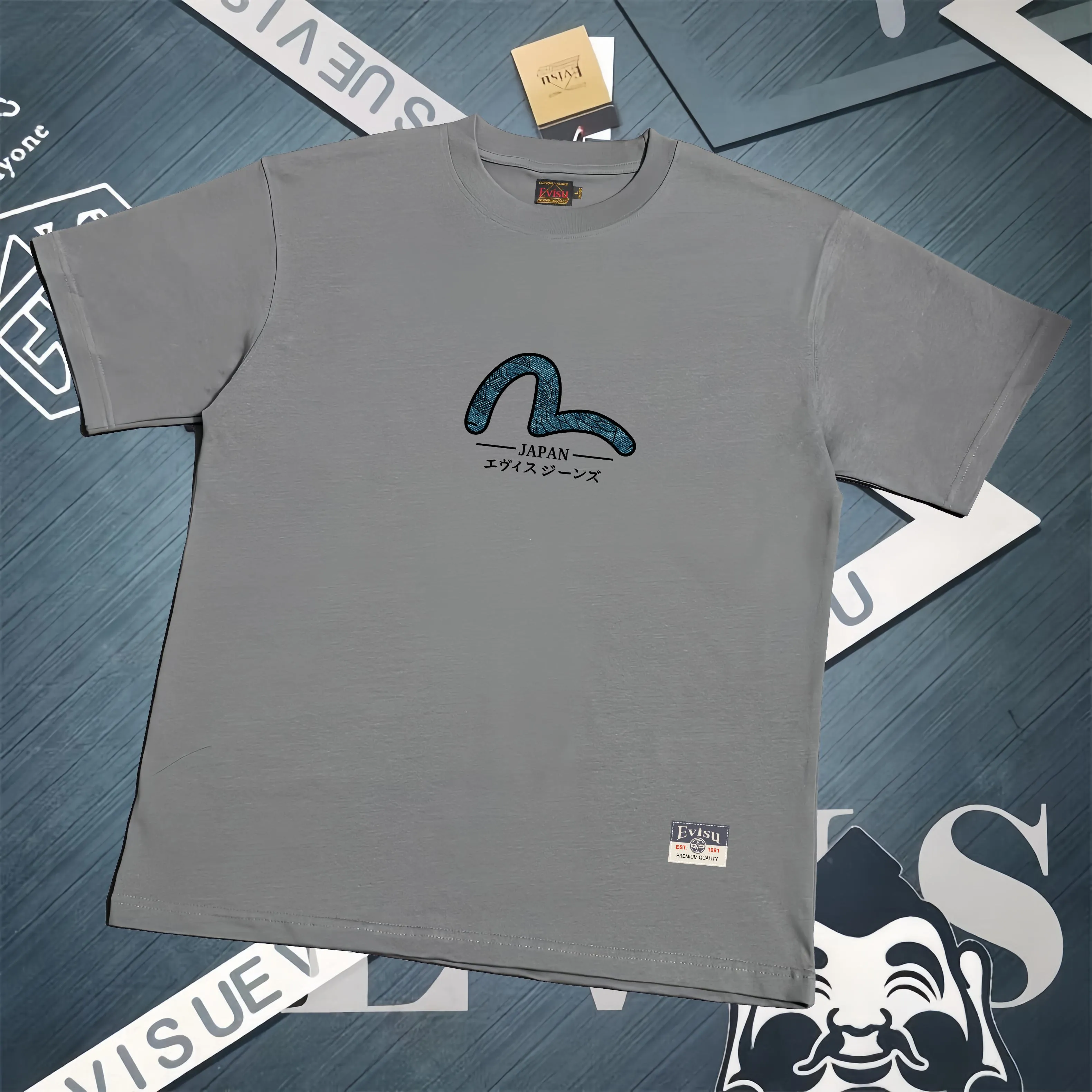 Evisu 2025New Arrival T ⚠ Quality⚠ Same Style T 。 ，Black S-XXL，White S-XXL，Gray M-XXL，Red S-XXL， Red M-XXL